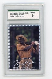 1994 NSCC Michael Jordan Silver Signature Retired Golf Card #'d To 5000 Graded SPA Mint 9