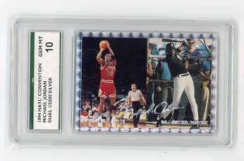 1994 NSCC Michael Jordan Silver Signature Basketball Baseball Card #'d To 5000 Graded SPA Gem Mint 10