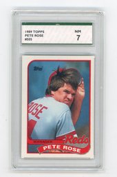 1989 Topps Pete Rose Baseball Card Graded SPA NM 7