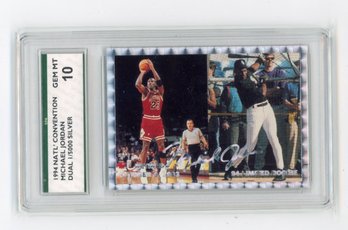 1994 NSCC Michael Jordan Silver Signature Basketball Baseball Card #'d To 5000 Graded SPA Gem Mint 10