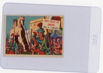 1954 Topps Scoop Troy Falls To Greeks Card