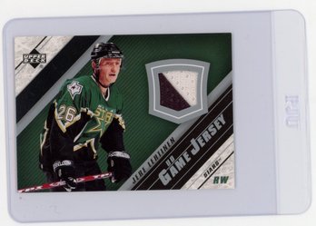 2005 Upper Deck Jere Lehtinen Game Used Jersey Hockey Card