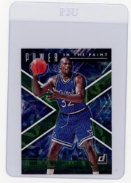 2021 Panini Donruss Shaquille O'Neal Power In The Paint Holo Green Ice Basketball Card