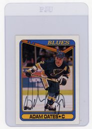 1990 Topps Adam Oates Autographed Signed Hockey Card