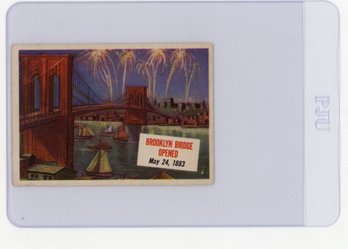 1954 Topps Scoop Brooklyn Bridge Opened Card
