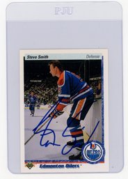 1990 Upper Deck Steve Smith Autographed Signed Hockey Card