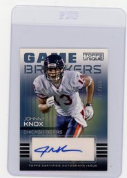 Johnny Knox Rookie Card 2009 Topps Unique Game Breakers Autograph Football Card #'d To 750