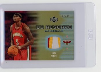 2006 Upper Deck UD Reserve Josh Smith Game Used Jersey Basketball Card #'d To 35