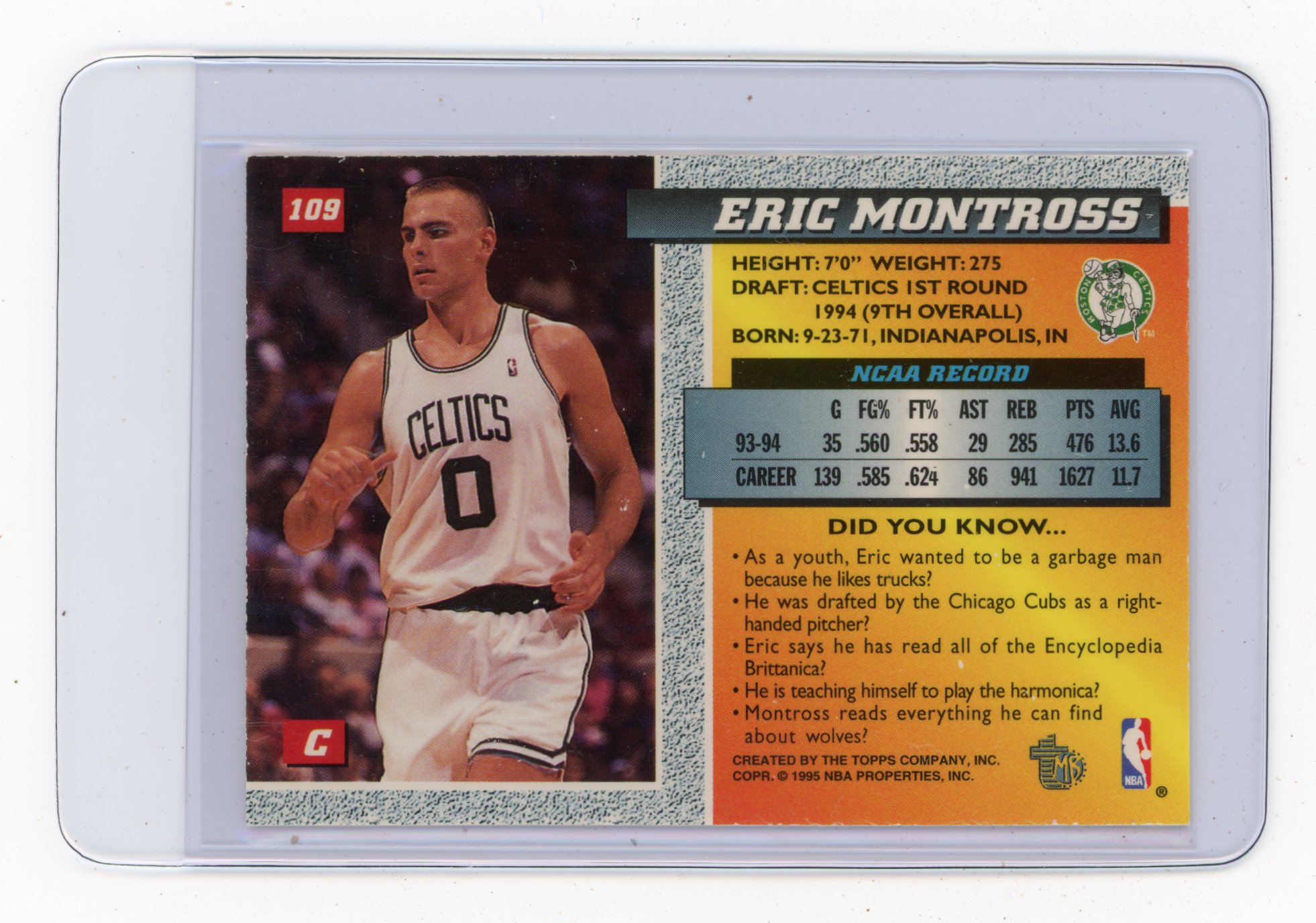 ERIC montross　NBA　プロバスケットボール　トレーディングカード ERIC montross NBA プロバスケットボール トレーディングカード
