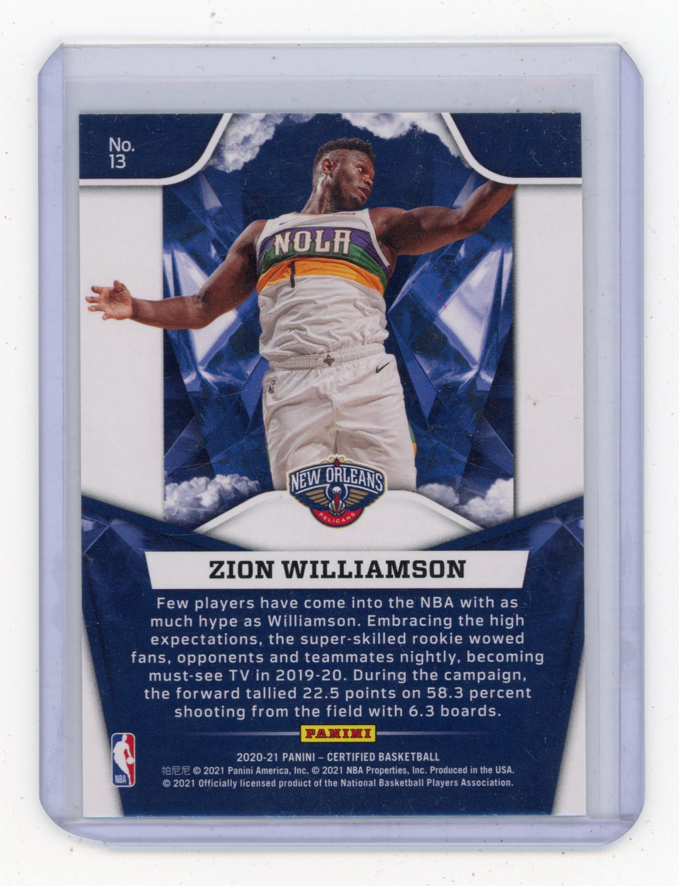 2020 Panini Certified Zion Williamson The Mighty Basketball Card
