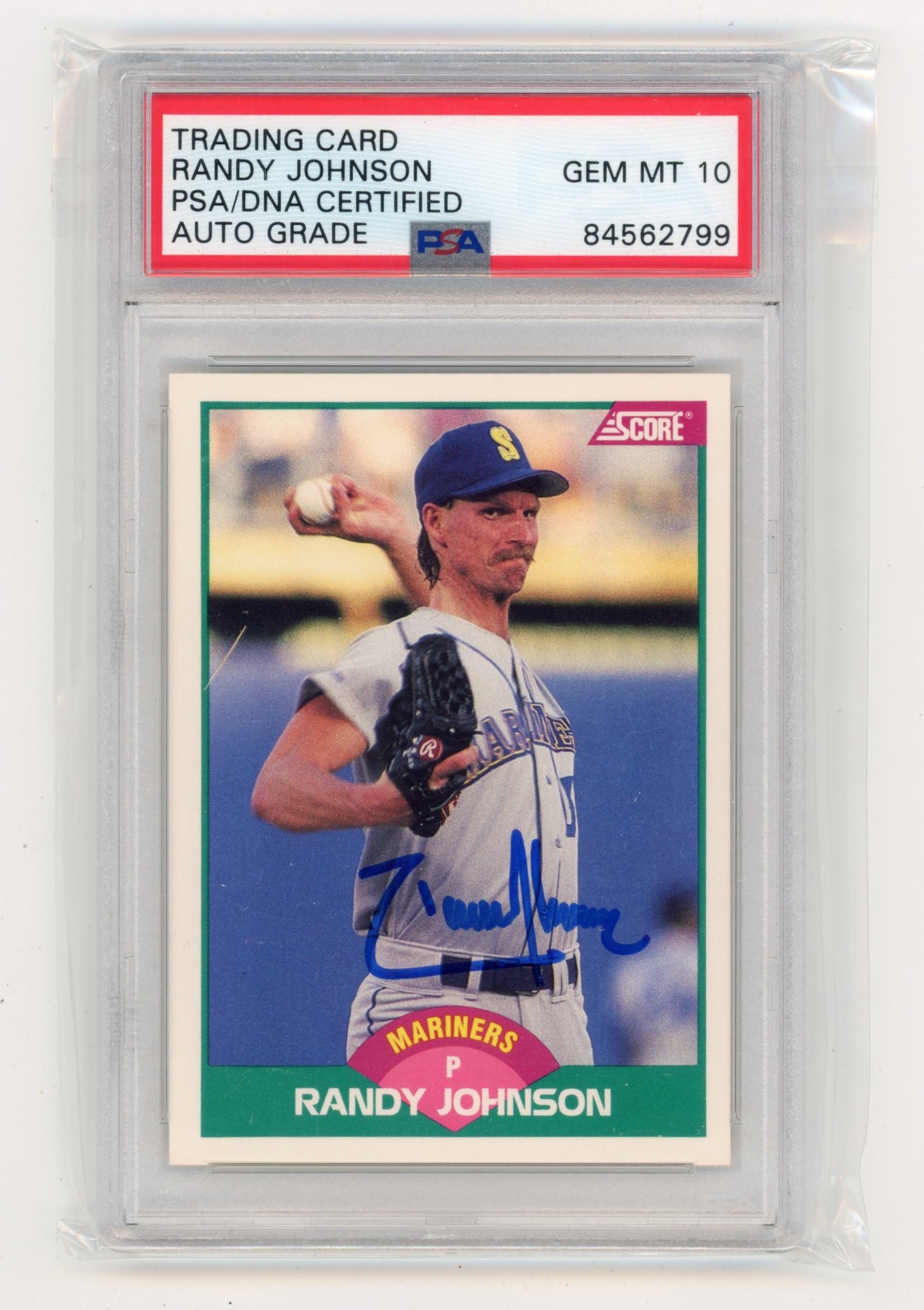 Randy Johnson Rookie Card 1989 Score Autographed Baseball Card Graded ...