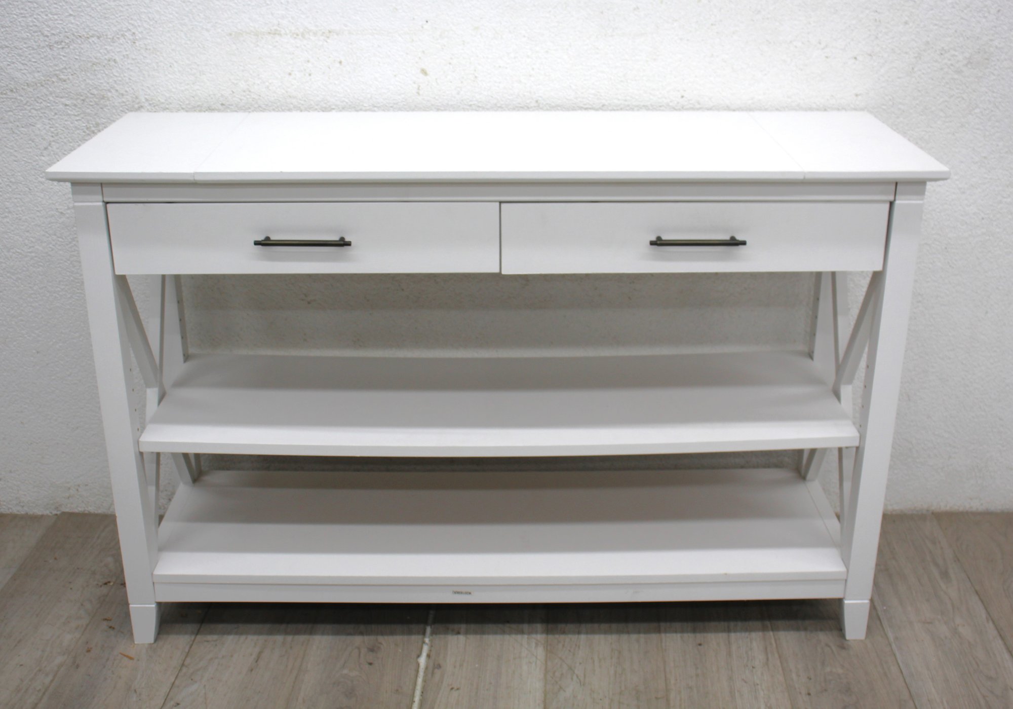 Bush Furniture Key West Console Table With Drawers And Shelves In Pure ...