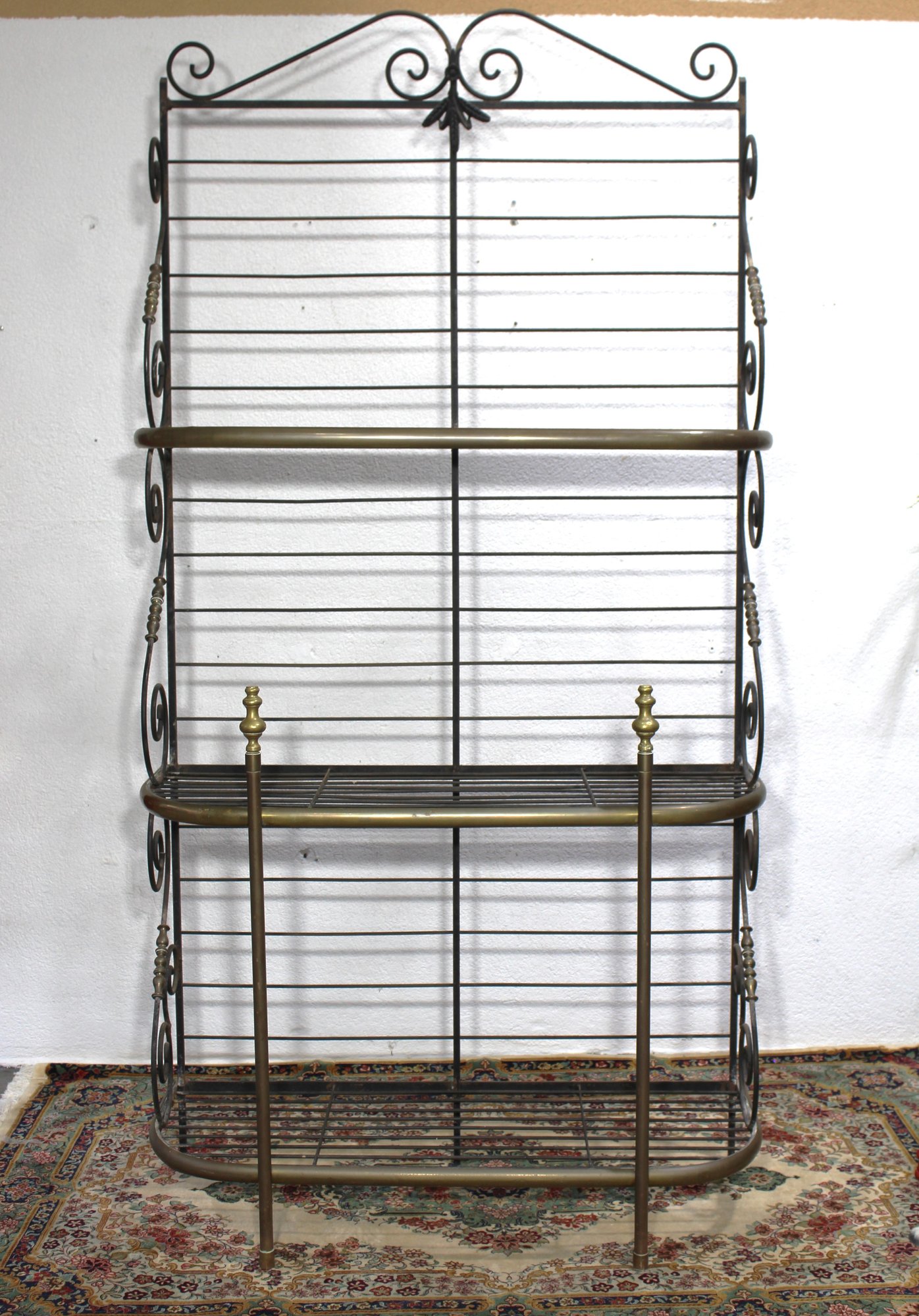 Metal And Brass Bakers Rack Display Shelf #75637 | Auctionninja.com