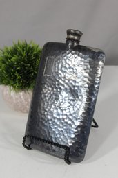 Vintage Hammered Pewter Flask With Screw Cap  Timeless Craftsmanship