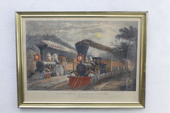 Antique Currier & Ives Lithograph - 'Morning Express Leaving The Junction'