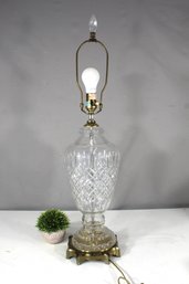 Ethan Allen Crystal Cut Clear Urn Table Lamp