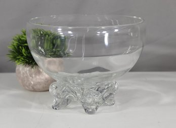 Clear Crystal Bowl With Sculpted Base