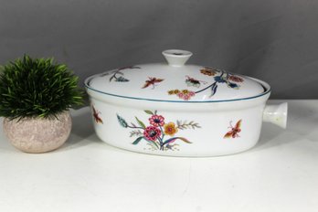 'Jardin By Andrea' Floral Oven-to-Table Cookware With Lid- 10.25'x 7.25'