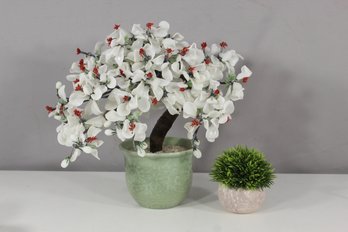 15' Ceramic Bonsai Tree With Porcelain Flowers