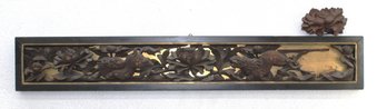 Antique Hand-Carved Wooden Panel With Floral And Mythical Design - 8.5' X 55'