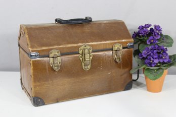 Vintage  Pet Carrier With Metal Accents