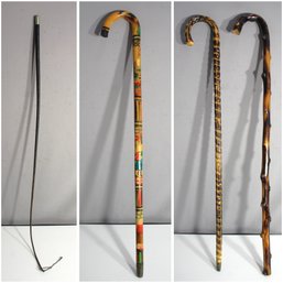 Group Of Walking Sticks And Riding Whip