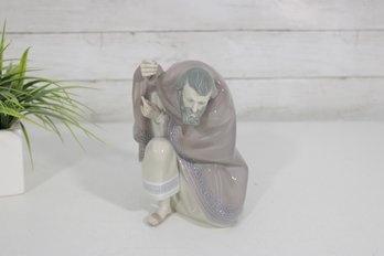 LLADR Saint Joseph Nativity Figurine  Gray Robe Porcelain Figure  7'