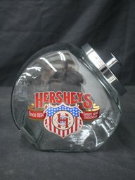 Hershey's Chocolate Company Tilt Glass Jar Canister Storage Lid