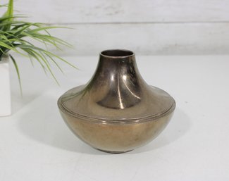 Villeroy & Boch Vintage Modernist Vase  Gilt Enamel Ceramic  5' Sculptural Form