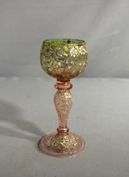 Bohemian Moser Style Antique Art Glass Goblet