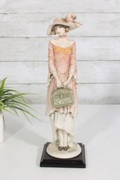 Giuseppe Armani Florence Traveller  Golden Age Figurine  Elegant Lady W/ Hat  13'