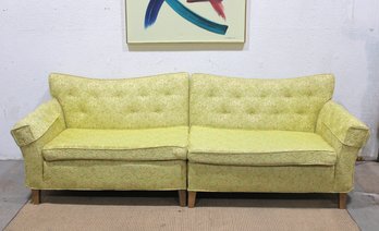 Vintage 2-Piece Mid-Century Modern Sofa  Tufted Back  33'high X 96' Wide X 36' Deep