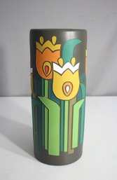 Hand-Painted Modernist Tulip Vase - 14'H