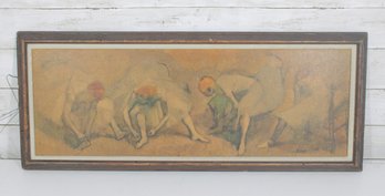 Framed Edgar Degas Frieze Of Dancers Print Ballet Dancers Impressionist Art 12' X 29'