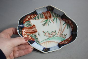 Antique Japanese Hand Painted Imari Porcelain Oblong Boat Shape Dish
