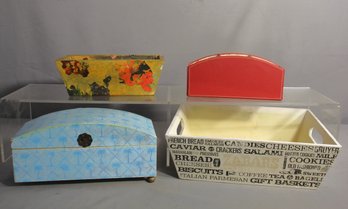 Group Lot Of Desk Boxes -(4)