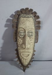 Filipino Mixed Metal And Paint Ritual Head Mask
