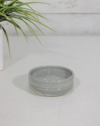 Air France Gray Faience Ashtray W/ Snowflake Logo  2 7/8' Vintage Airline Advertising