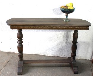 Vintage Carved Stains Maple  Console / Sofa Table