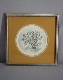 Framed Vintage Limited Edition Linocut,  #4/100, Signed Wilke '65