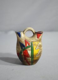 Vintage Native American Pottery Double Bud Vase  / Indian Wedding Pitcher