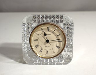 Staiger French Crystal Glass Desk Shelf Clock Quartz Movement Made In W Germany