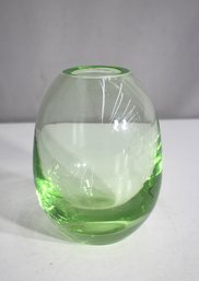 Elegant Green Hand-Blown Glass Vase