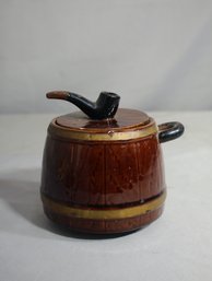 Small Tobacco Jar With A Pipe On The Lid