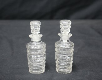 Vintage Cut Glass Crystal Perfume Bottles With With Stoppers