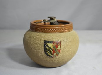 Colin Lunn Vintage Tobacco Jar With Heraldic Crest