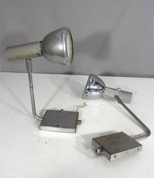 Vintage Industrial Metal Wall-Mount Sconces  Adjustable Chrome Spotlights