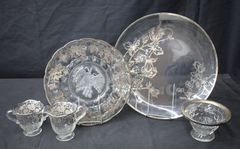 Vintage Overlay Glass Serving Set
