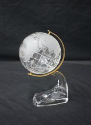 8' Crystal Globe With Gold-Tone Axis And Clear Base