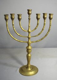 Antique Heavy Bronze Jewish Menorah Hanukkah